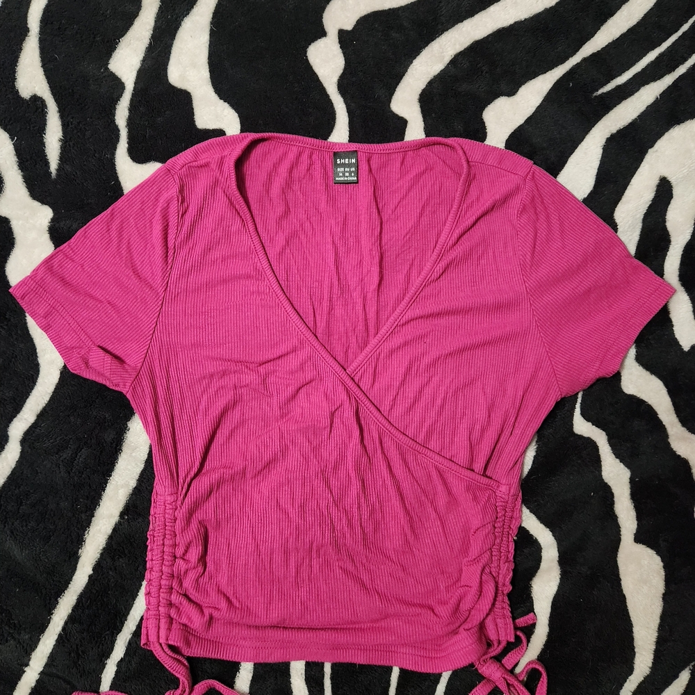 Women's Pink Wrap Top